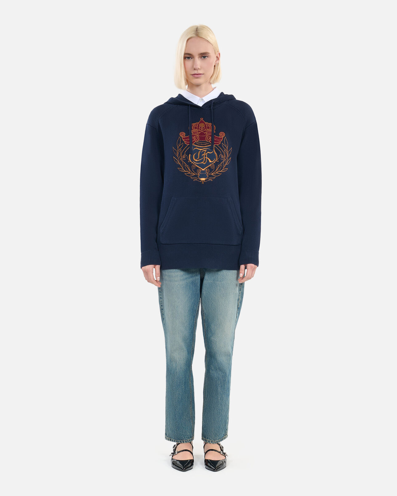 The Kooples FEMME NAVY pull à capuche bleu marine