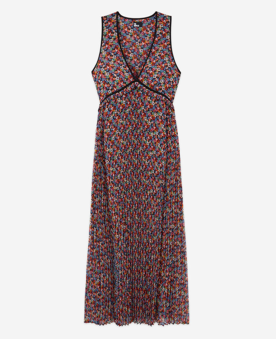 long multicolor pleated dress