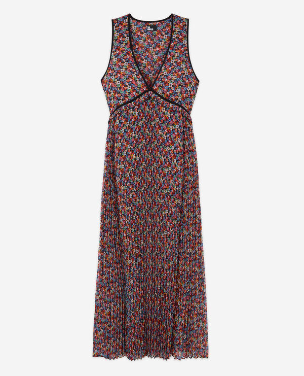 long multicolor pleated dress