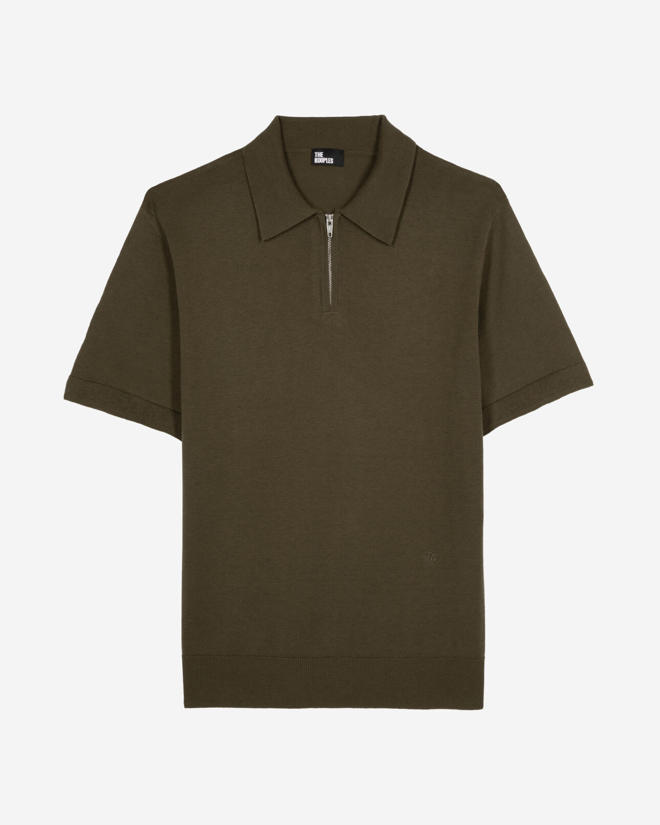 The Kooples MEN OLIVE KAKI khaki knit polo