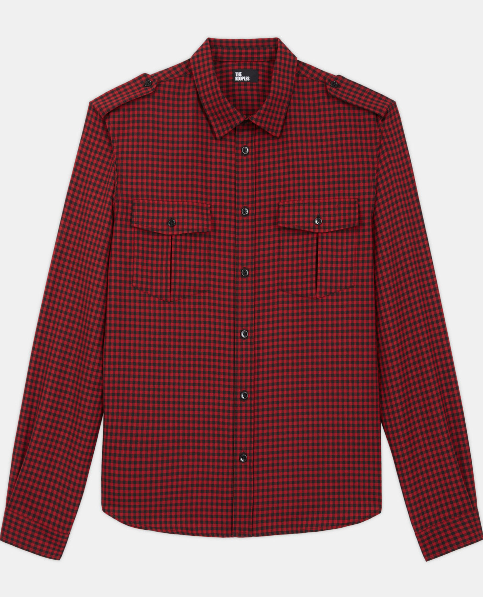 Kariertes Hemd aus Wolle mit Klassischer Kragen, RED / BLACK, hi-res image number null