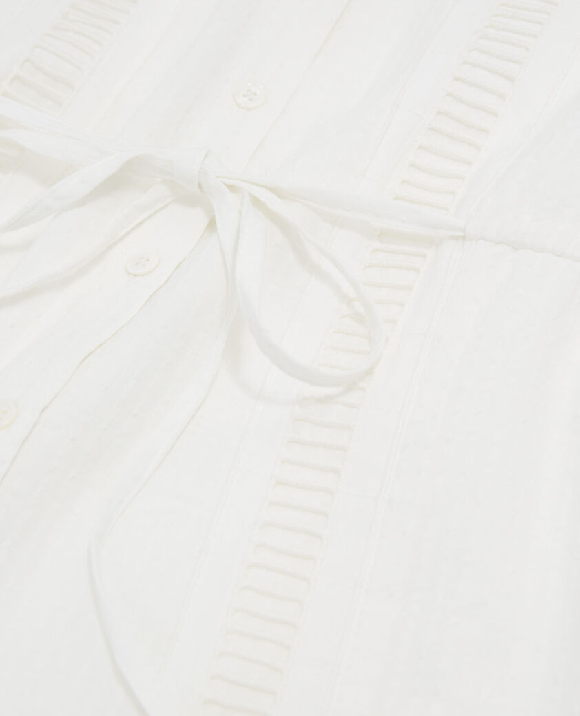 The Kooples WOMEN OFF WHITE short white light dress with embroidery