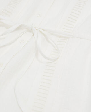 The Kooples WOMEN OFF WHITE short white light dress with embroidery