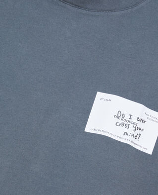 The Kooples HERREN DARK BLUE blaues t-shirt mit business card-siebdruck