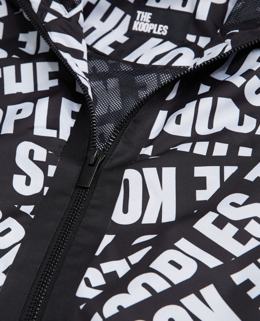 The Kooples HERREN BLACK / WHITE windjacke mit logo-tape
