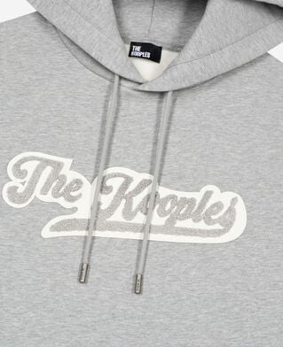 The Kooples HOMME GREY MELANGE sweatshirt &agrave; capuche avec patch gris