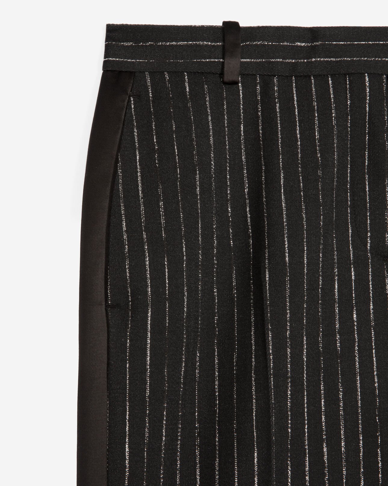 The Kooples DAMEN BLACK gerade geschnittene anzughose mit streifen schwarz