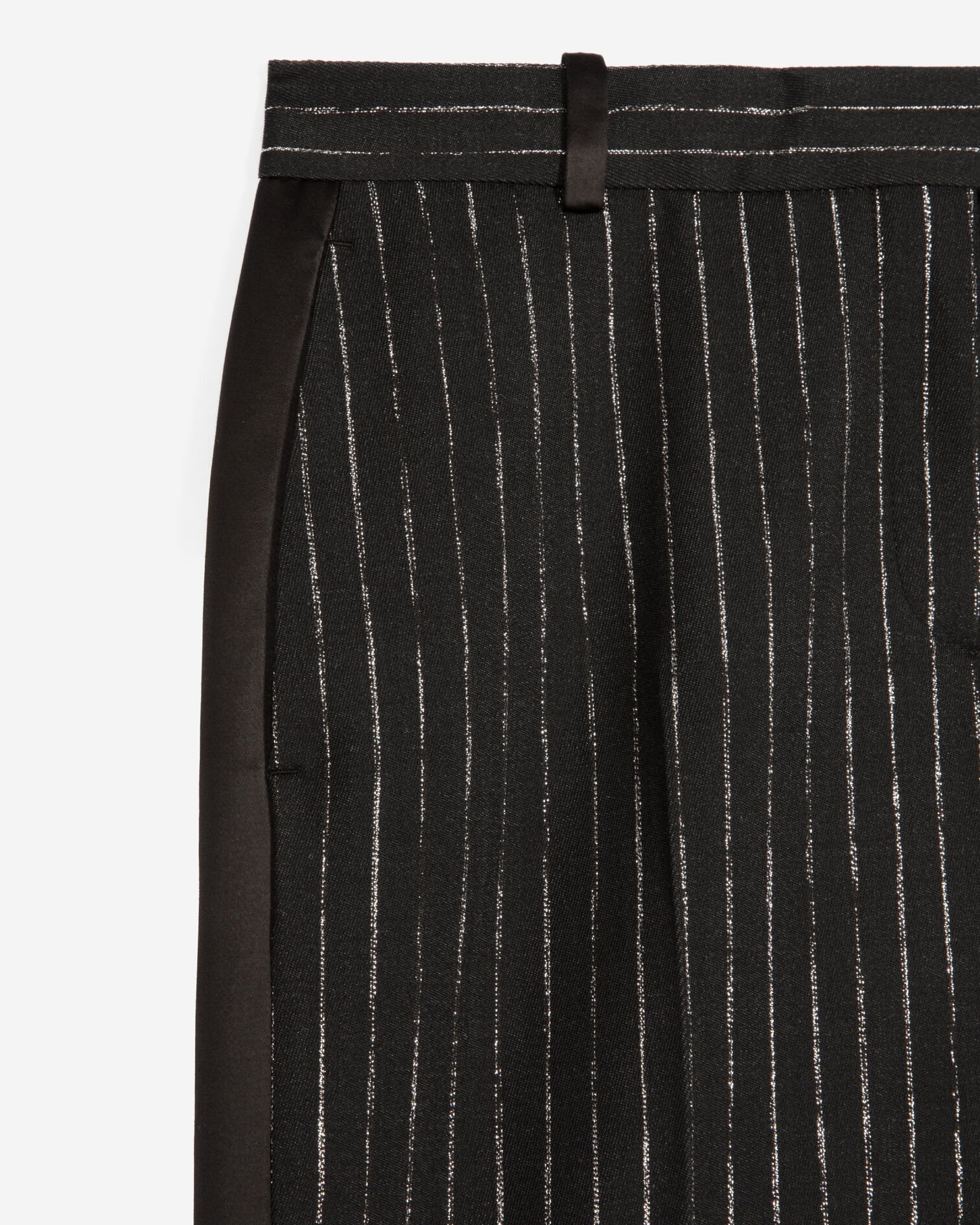 Gerade geschnittene Anzughose mit Streifen schwarz, BLACK, hi-res image number null
