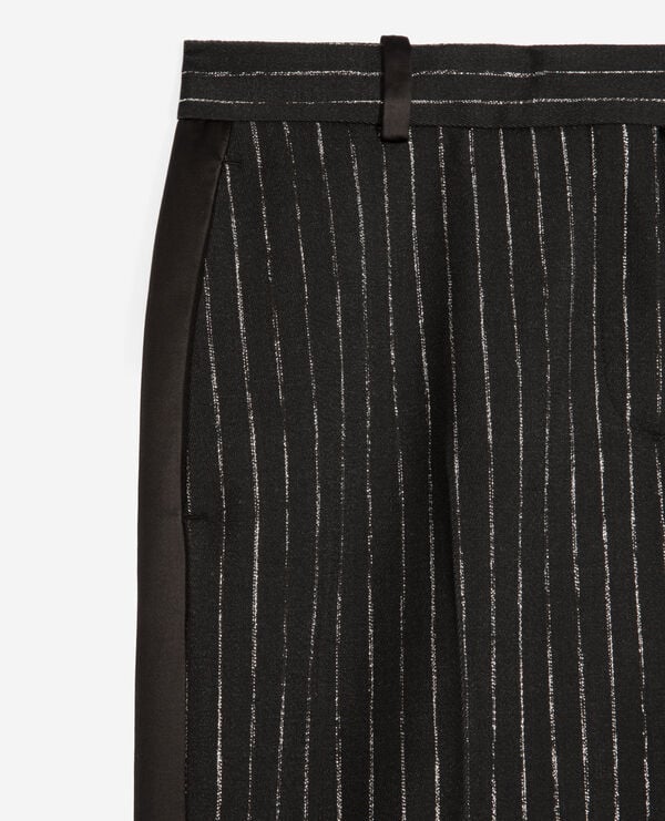 The Kooples MUJER BLACK pantalón recto de rayas negras