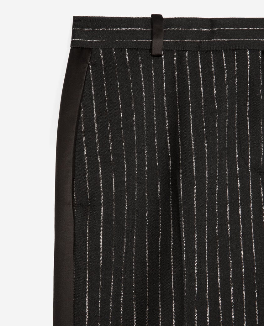 The Kooples DAMEN BLACK gerade geschnittene anzughose mit streifen schwarz