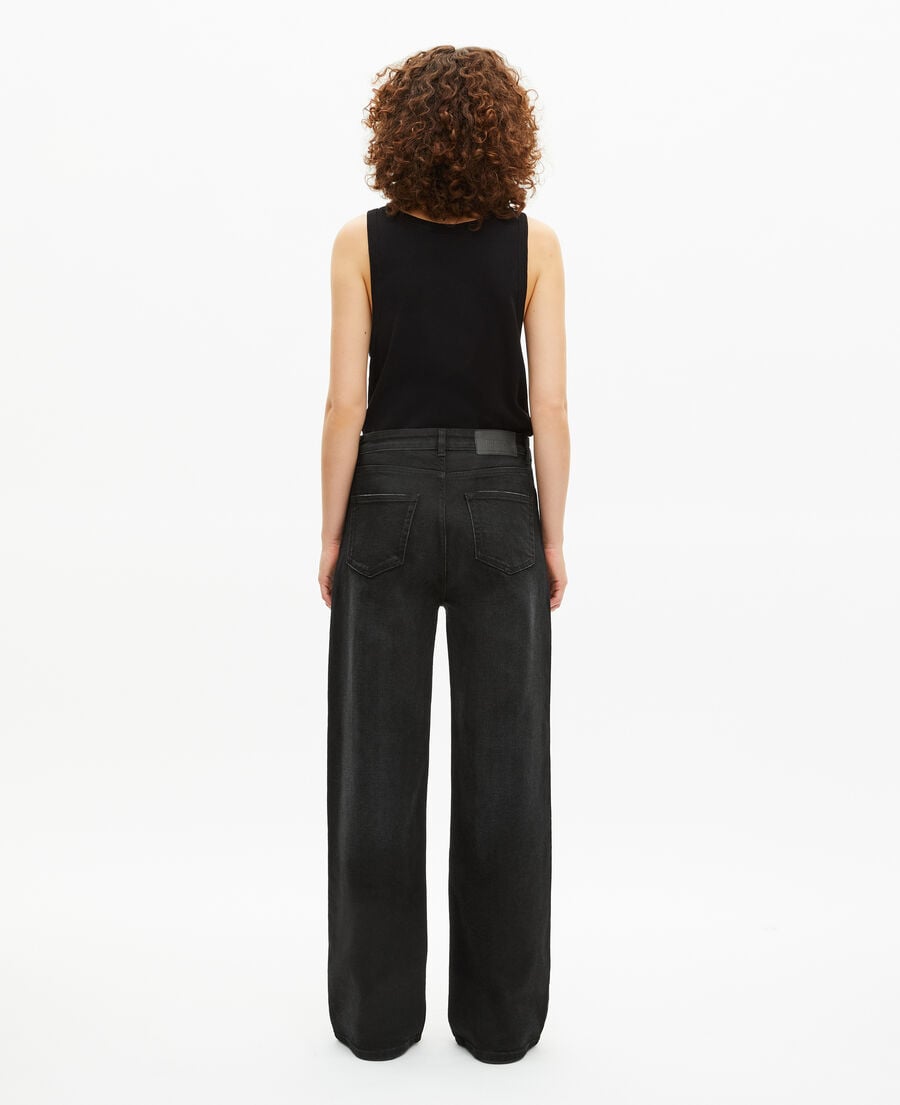 The Kooples WOMEN BLACK black wide-leg jeans