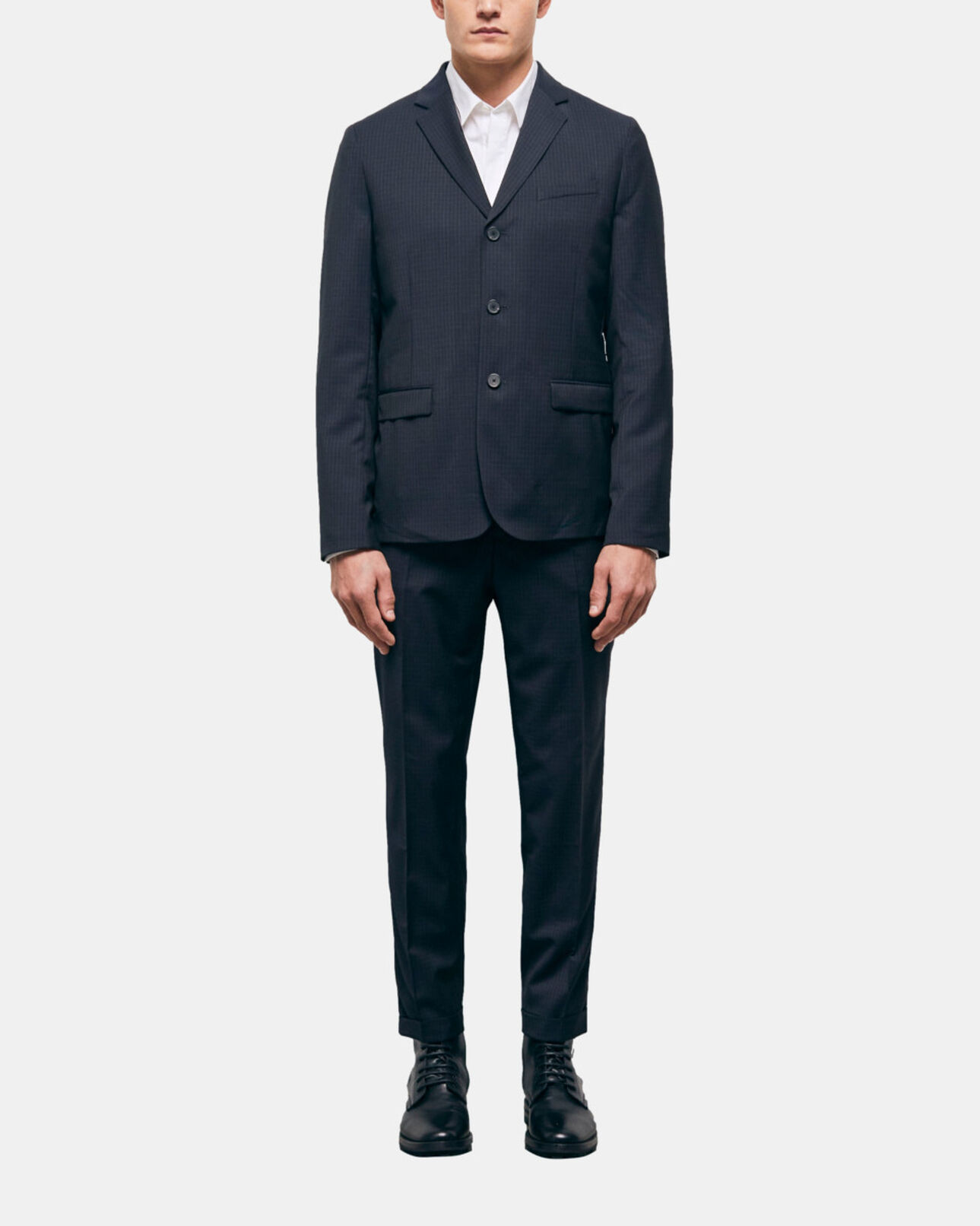 The Kooples MEN NAVY / WHITE wool suit jacket with check motif