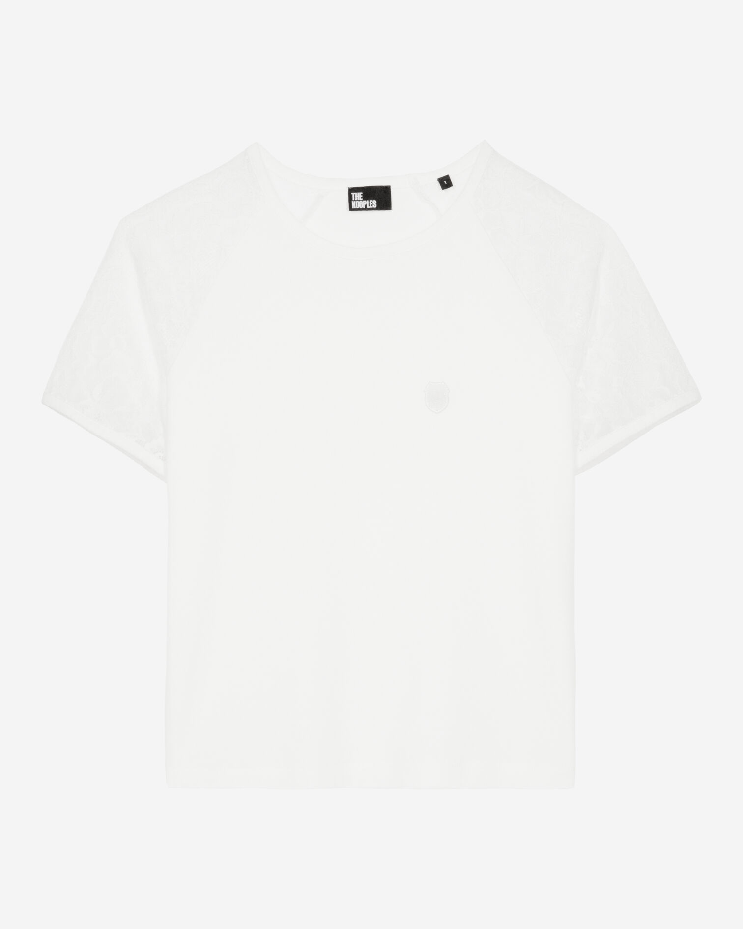 T-shirt manches en dentelle blanc, ECRU, hi-res image number null