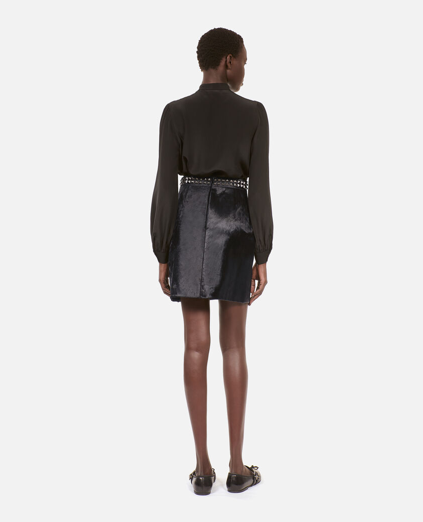 The Kooples DAMEN BLACK kurzer schwarzer lederrock