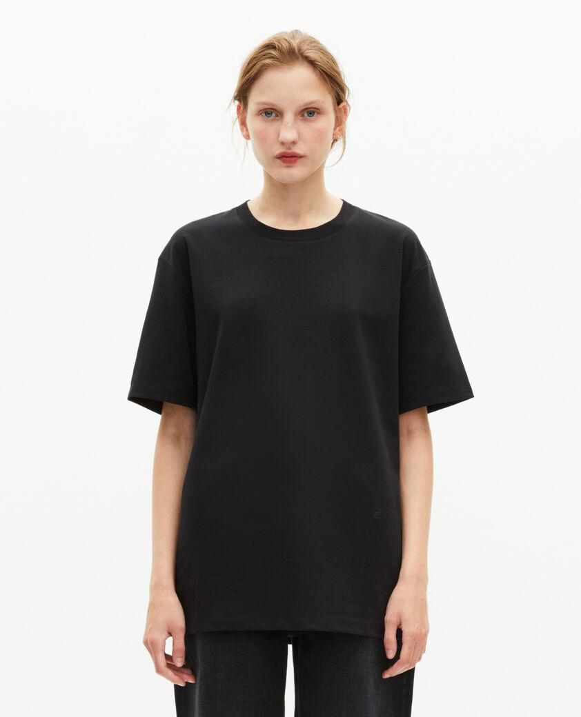 The Kooples HOMME BLACK t-shirt mixte droit uni noir