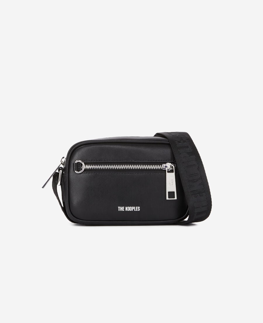 The Kooples HOMME BLACK sac messenger small en cuir noir