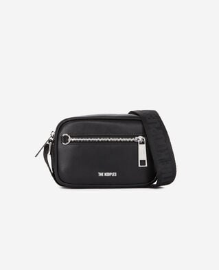 The Kooples HOMME BLACK sac messenger small en cuir noir