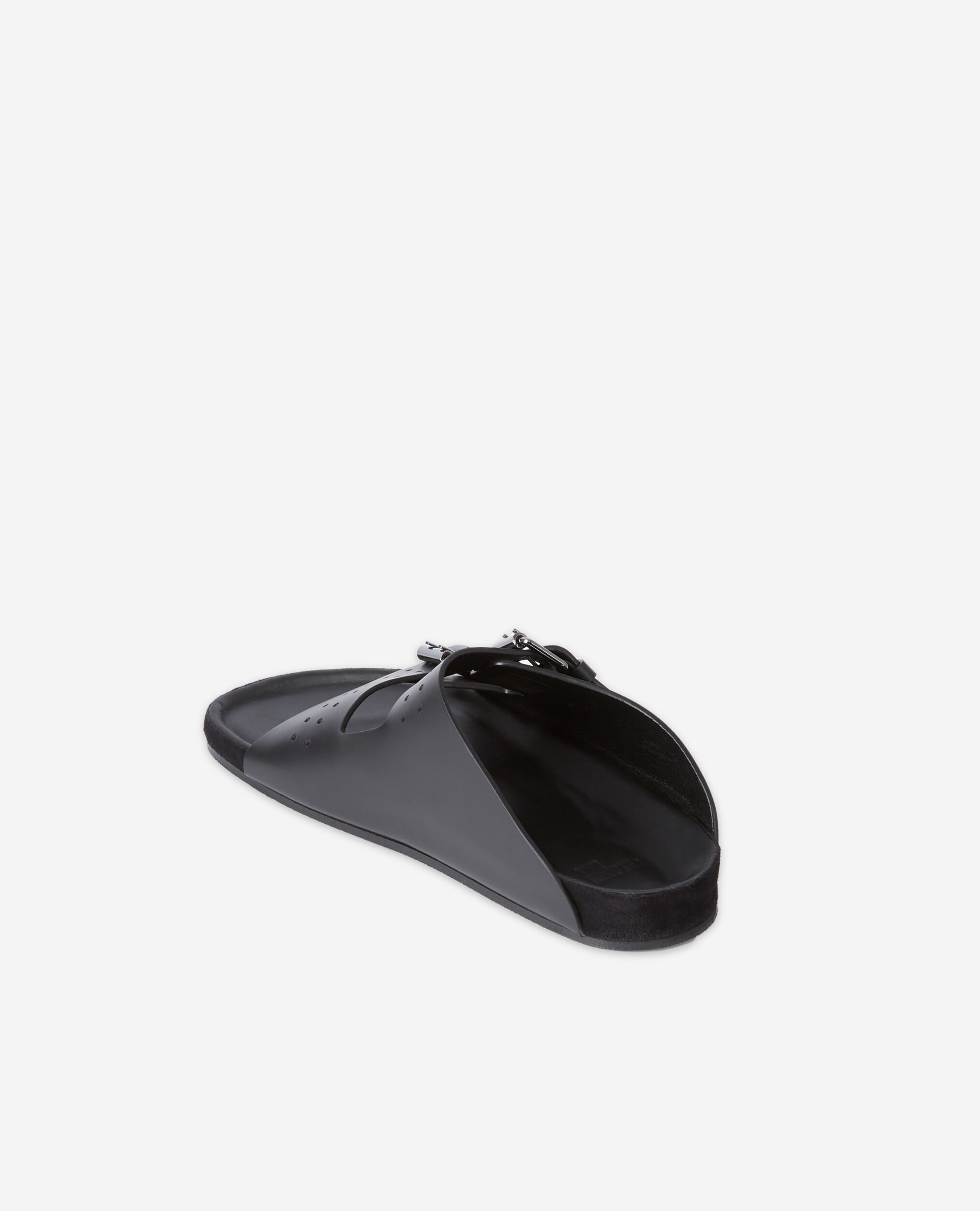 Black leather sandals, BLACK, hi-res image number null
