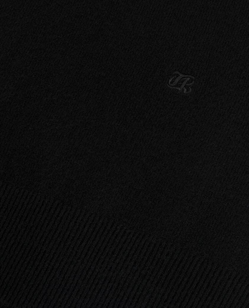 The Kooples HOMME BLACK pull col v en cachemire noir