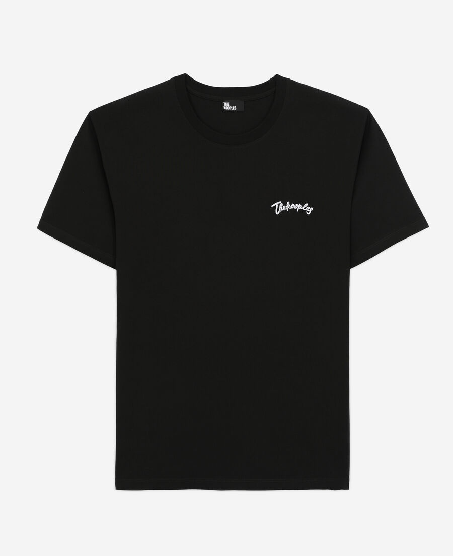men's black t-shirt with embroidery