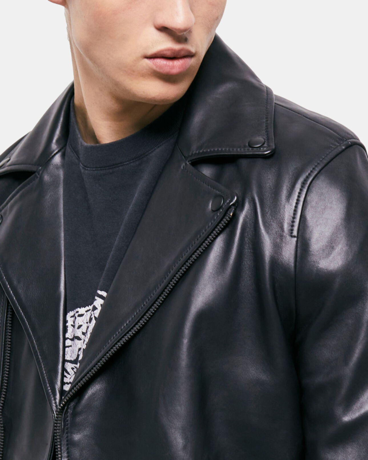 The Kooples HOMME BLACK blouson en cuir noir