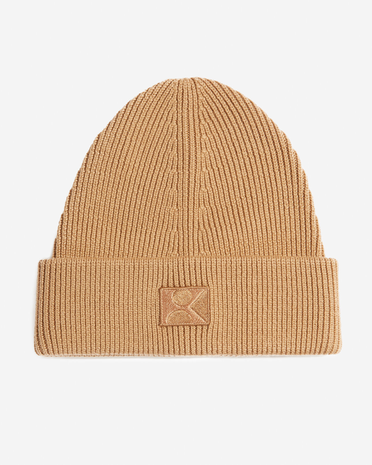 The Kooples MIXTE CAMEL bonnet camel laine xl patch brodé k