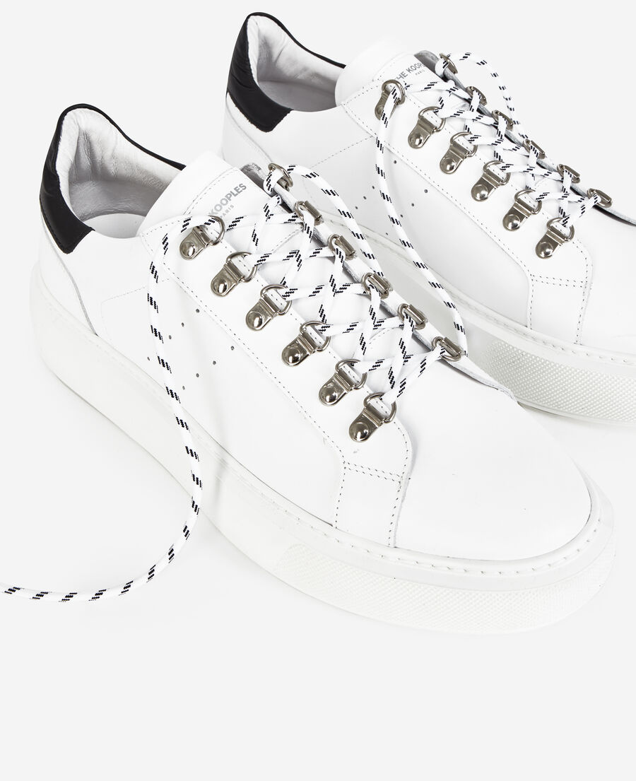 The Kooples HERREN WHITE turnschuhe kompensiert weiß leder ösen