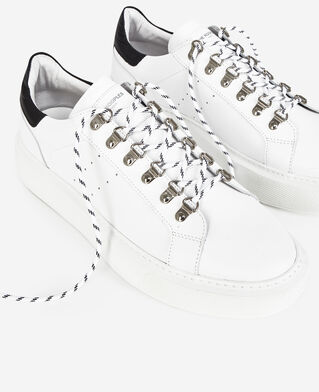 The Kooples HERREN WHITE turnschuhe kompensiert weiß leder ösen