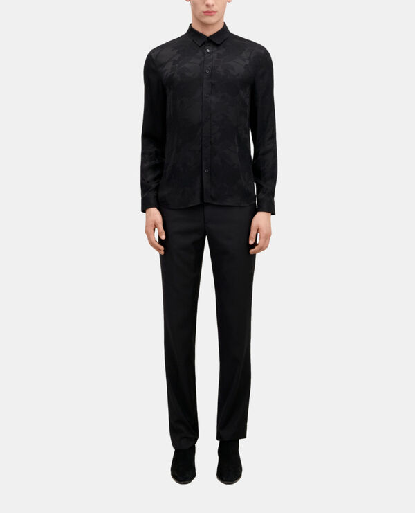 black floral jacquard shirt