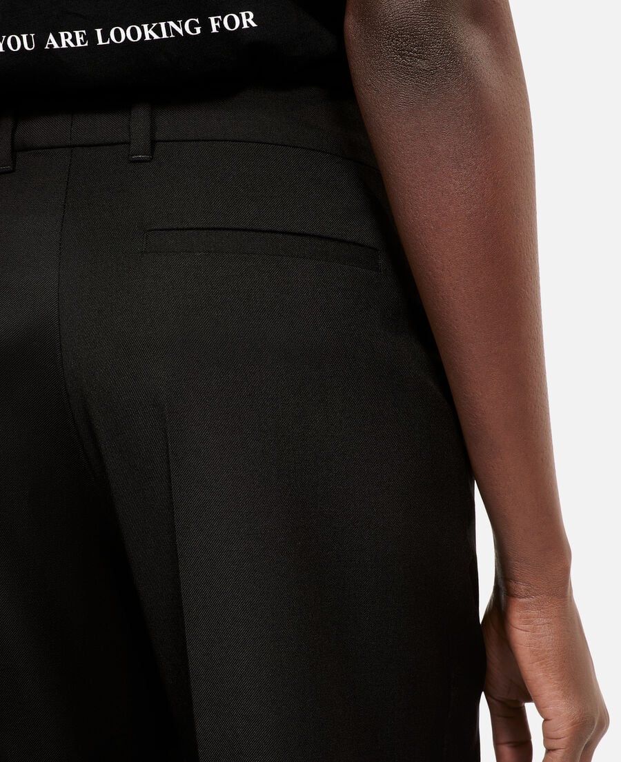 The Kooples WOMEN BLACK black straight-cut wool tailored trousers 