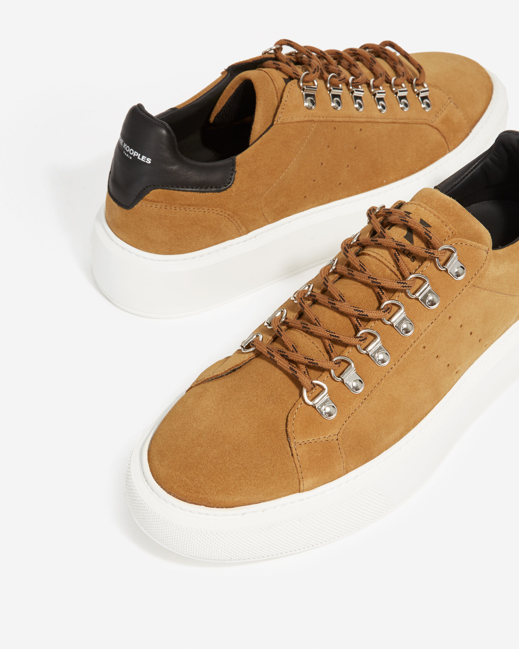 Beige suede trainers