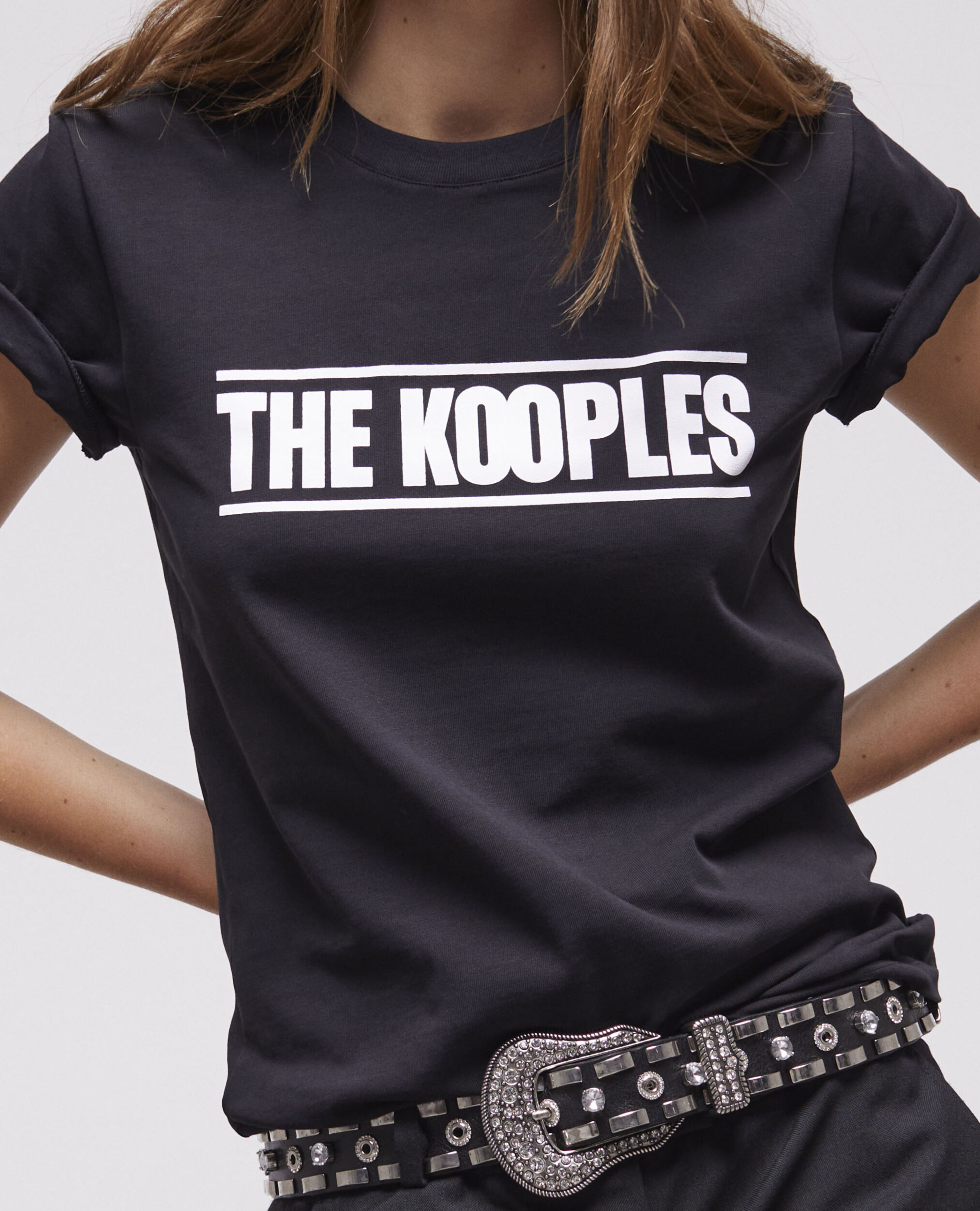 Camiseta logotipo The Kooples negra para mujer, BLACK, hi-res image number null