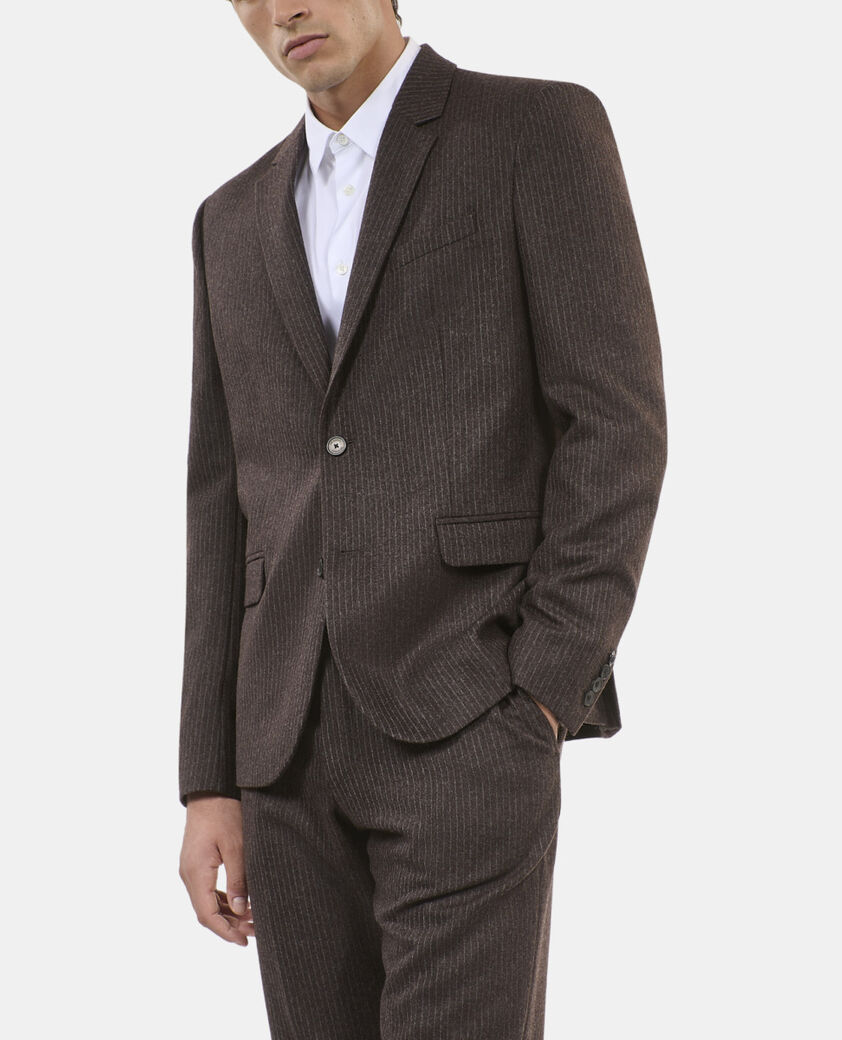 The Kooples HOMME BROWN veste de costume &agrave; rayures marron