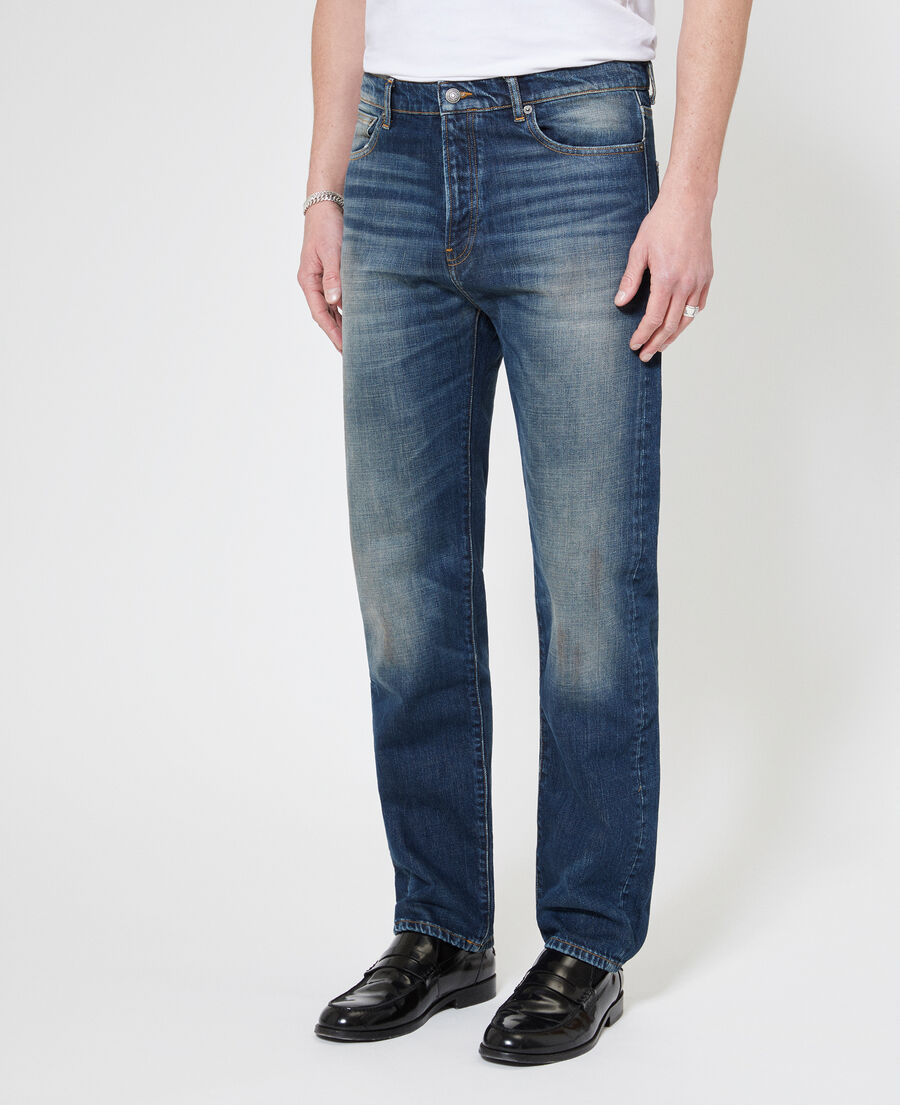 The Kooples HOMME MEDIUM BLUE jean droit d&eacute;lav&eacute; bleu
