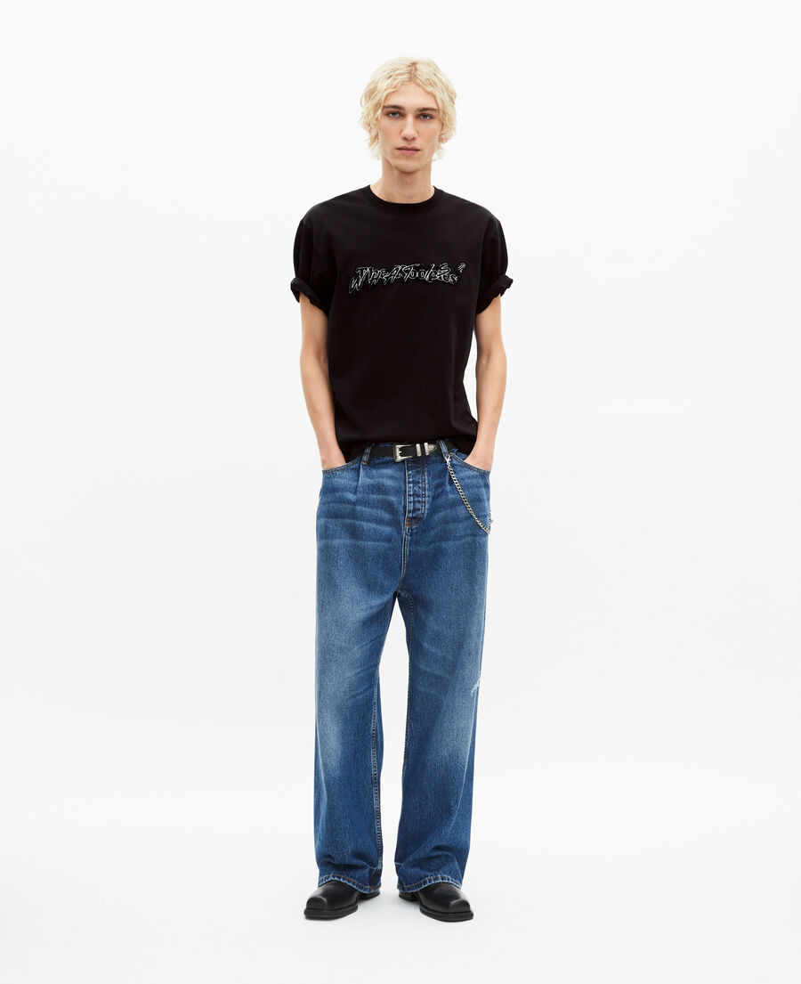 The Kooples MEN BLACK what is metallic black t-shirt