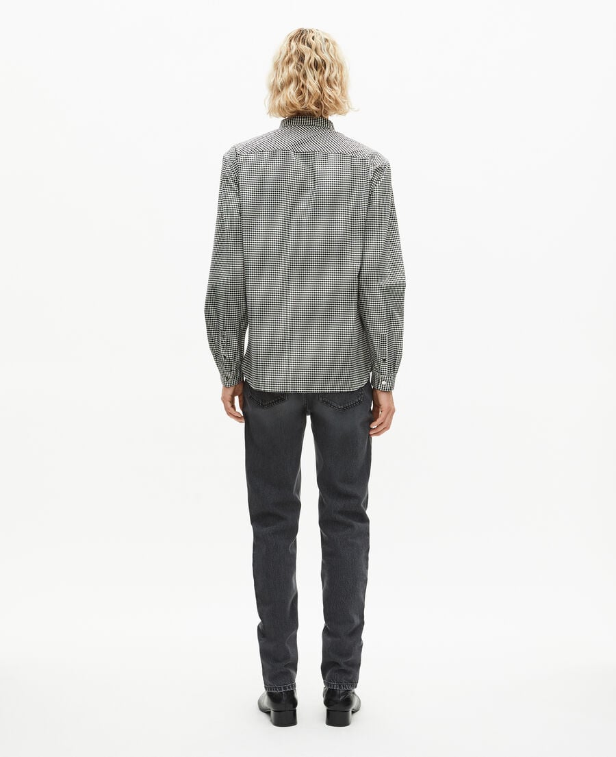 The Kooples MEN BLACK WHITE white and black checkered shirt
