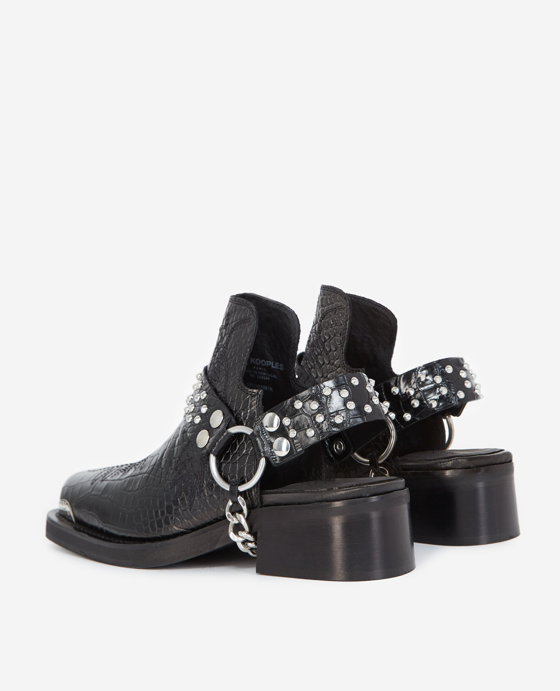 Studded black mules sale