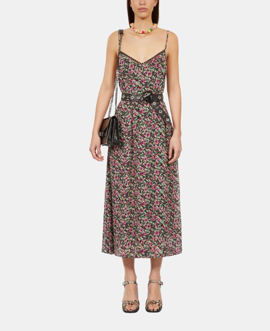 The Kooples WOMEN BLACK black leather belt with cutouts and rhinestone eyelets