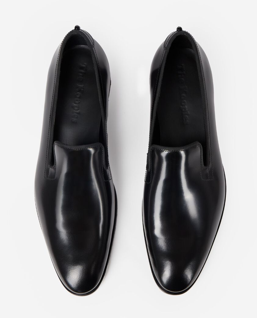 The Kooples MEN BLACK black shiny leather loafers