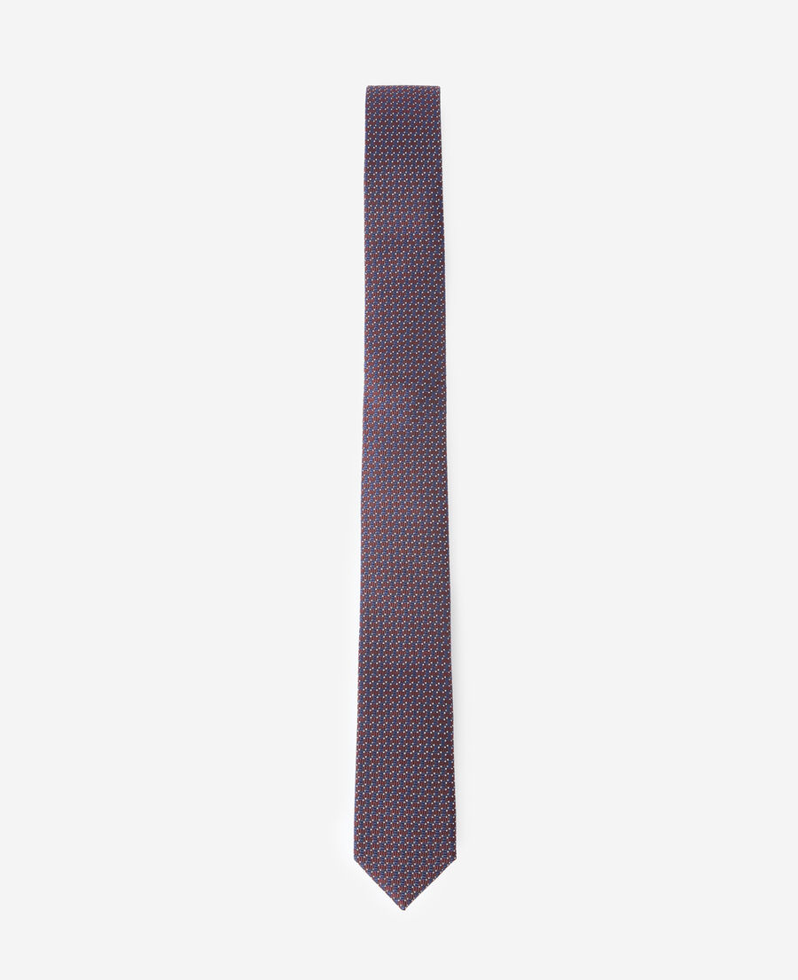 Burgundy silk tie with print | The Kooples - US