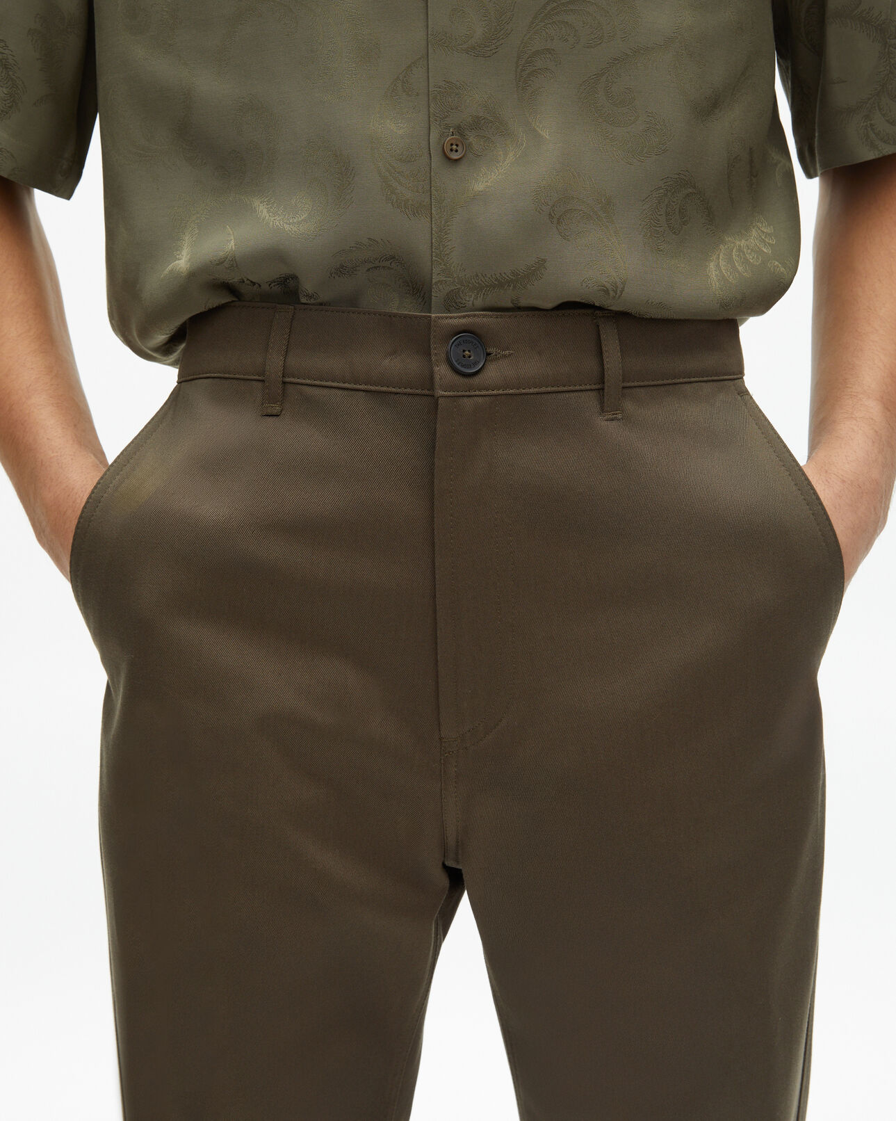 The Kooples MEN BROWN straight-leg brown pants