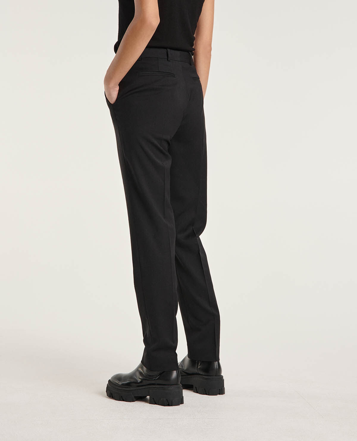 Pantalon fluide noir tailleur laine The Kooples