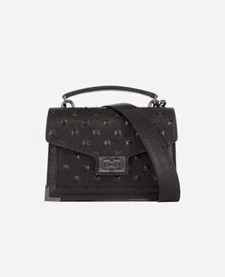 The Kooples WOMEN BLACK small emily bag in black leather with studs