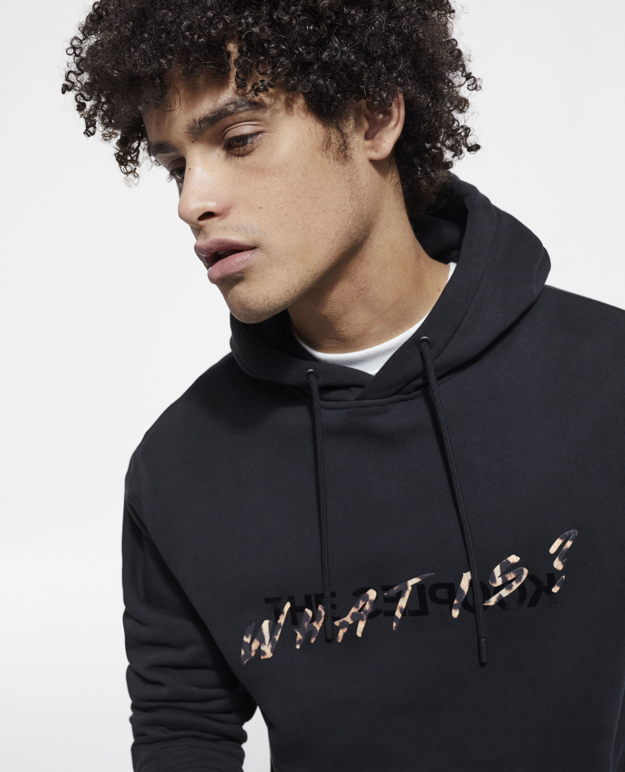 Black sweatshirt with leopard print hot sale