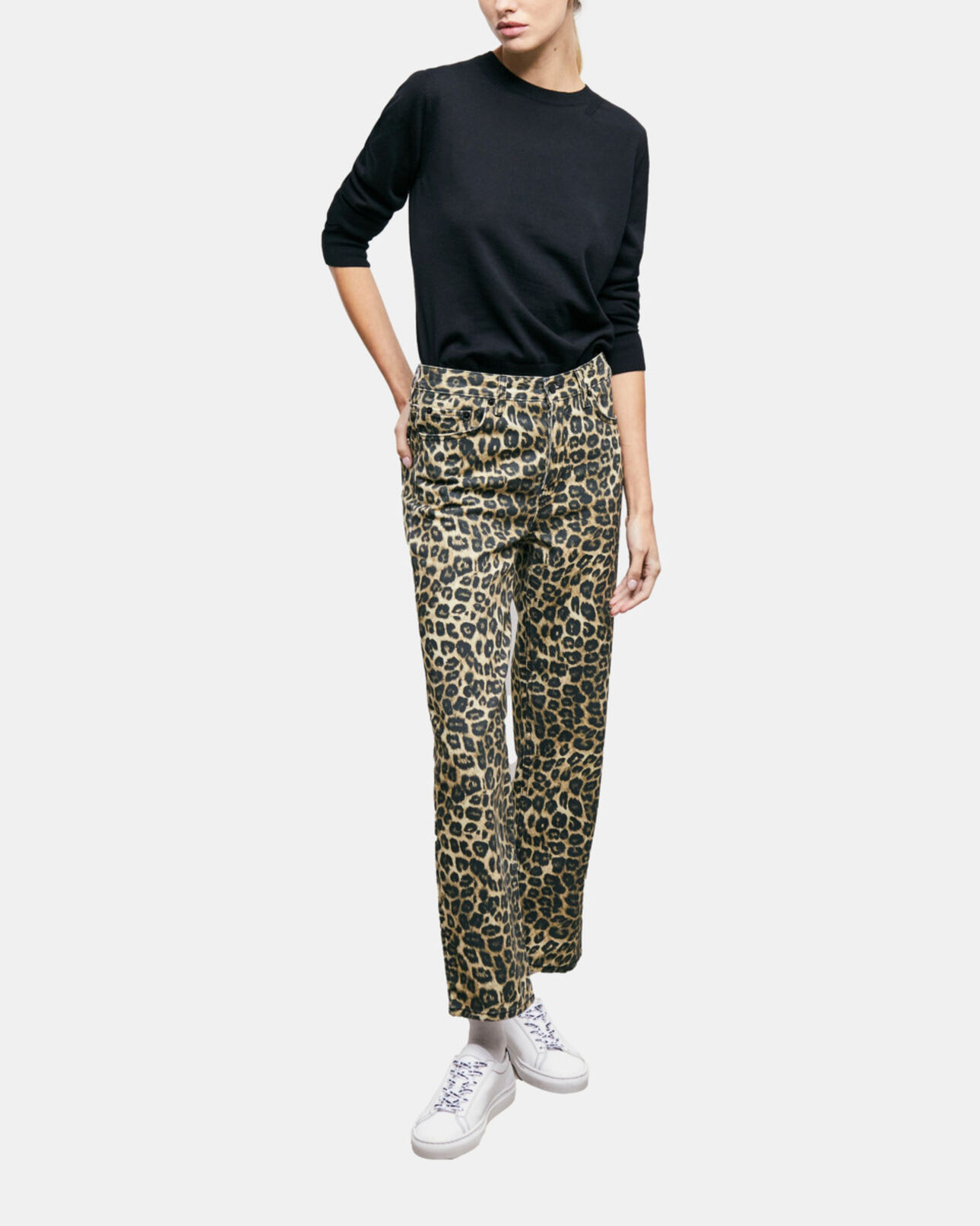 The Kooples FEMME LEOPARD jean droit léopard