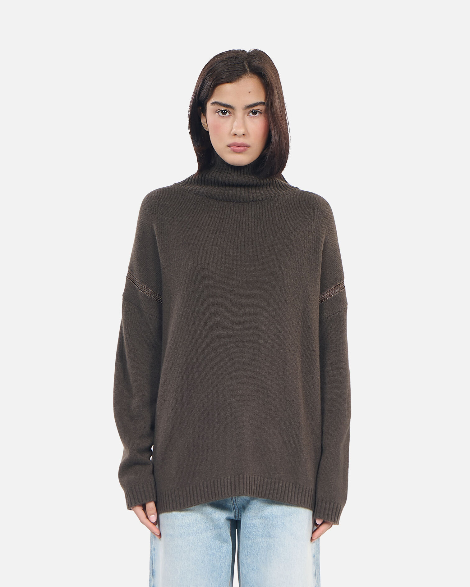 Khaki cashmere sweater, KAKI, hi-res image number null