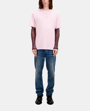 The Kooples H PALE PINK men's pink t-shirt with logo