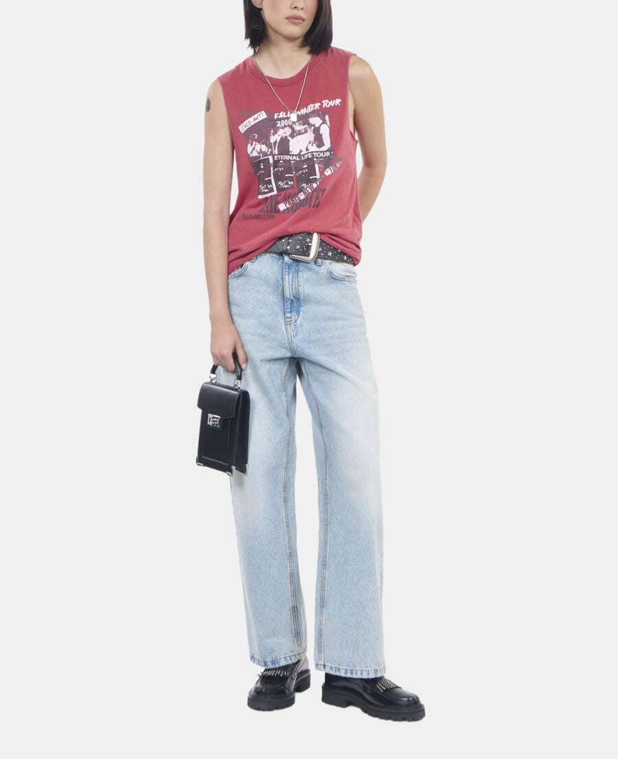 The Kooples WOMEN RUBIS red eternal life tour serigraphy tank top