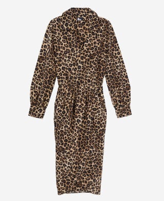 The Kooples WOMEN LEOPARD printed silk midi dress