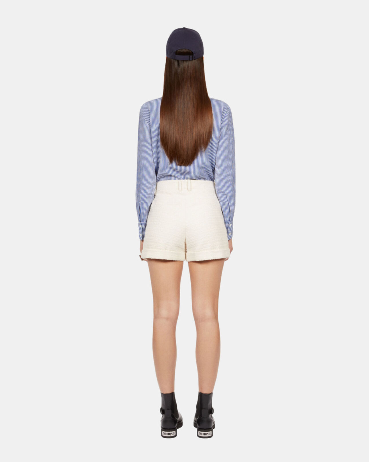 The Kooples WOMEN ECRU ecru tweed shorts